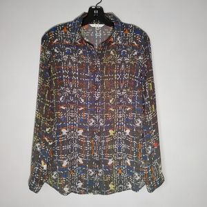 CAbi Festival Top Women's Size Small Semi Sheer